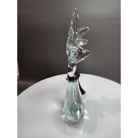 Enesco Crystal Clear Art Glass Reindeer Figurine 7 Inch Holiday Decor Accent - Picture 3 of 9
